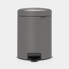 Brabantia šiukšliadėžė NewIcon, 5 l, pilka kaina ir informacija | Šiukšliadėžės | pigu.lt