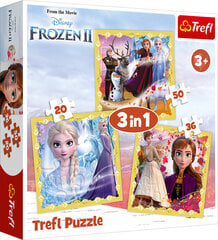 Dėlionių komplektas Frozen 2 Trefl 3 in 1 kaina ir informacija | Dėlionės (puzzle) | pigu.lt