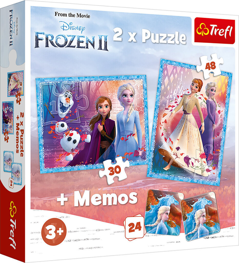 Dėlionių rinkinys Trefl 3 in 1 Ledo šalis 2 (Frozen 2) kaina ir informacija | Dėlionės (puzzle) | pigu.lt