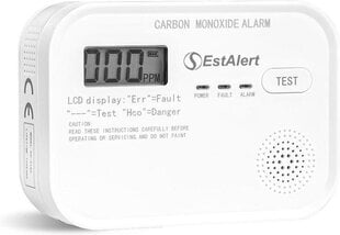 Anglies monoksido (smalkių) detektorius EstAlert 10 metų kaina ir informacija | Dūmų, dujų detektoriai | pigu.lt