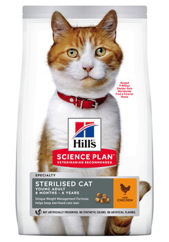 Hill's Science Plan Young Adult Sterilised Cat sausas ėdalas katėms su vištiena, 3 kg цена и информация | Сухой корм для кошек | pigu.lt