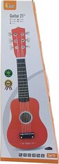 Деревянная гитара для детей, красная, 21 дюйм, 6 струн, Viga цена и информация | Гитары | pigu.lt