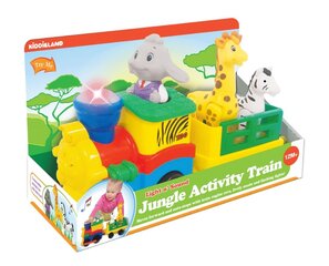 Rinkinys Kiddieland 053884 Light N' Sound Jungle Activity Train kaina ir informacija | Žaislai kūdikiams | pigu.lt