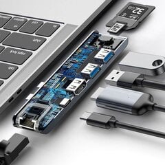 Hub Baseus CAHUB-L0G (Lack; 2x USB 3.0; gray color) kaina ir informacija | Adapteriai, USB šakotuvai | pigu.lt