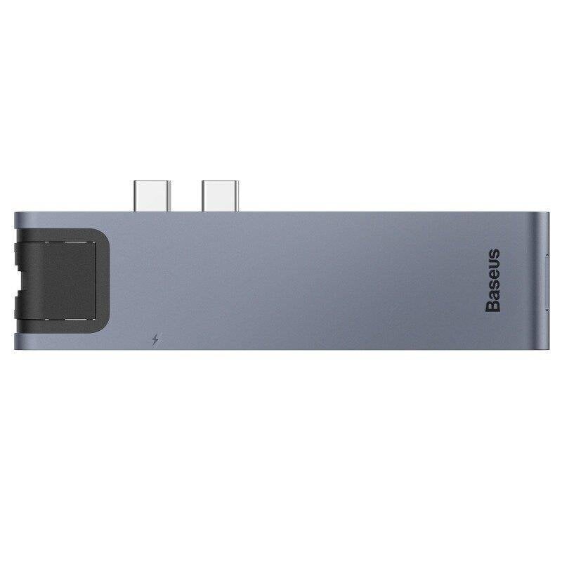 Hub Baseus CAHUB-L0G (Lack; 2x USB 3.0; gray color) цена и информация | Adapteriai, USB šakotuvai | pigu.lt