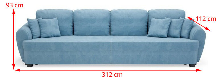 Sofa TMS Yesterday, mėlyna kaina ir informacija | Sofos | pigu.lt