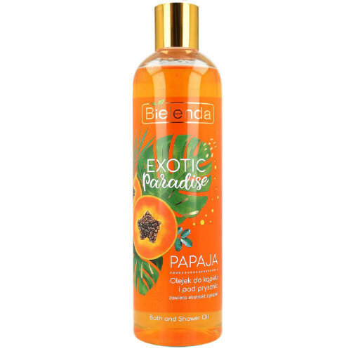 Drėkinamasis vonios ir dušo aliejus Bielenda Exotic Paradise Papaya Shower & Bath Oil, 400 ml kaina ir informacija | Dušo želė, aliejai | pigu.lt