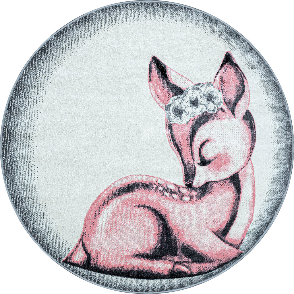 Ayyildiz apvalus vaikiškas kilimas Bambi Pink 0850, 120x120 cm kaina ir informacija | Kilimai | pigu.lt