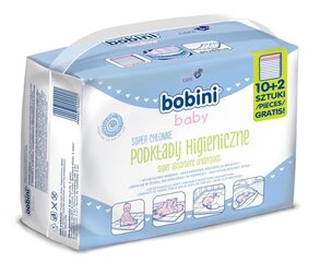 Higieniniai paklotai kūdikiams ir vaikams Bobini Baby, 60x60 cm, 12 vnt kaina ir informacija | Drėgnos servetėlės, paklotai | pigu.lt