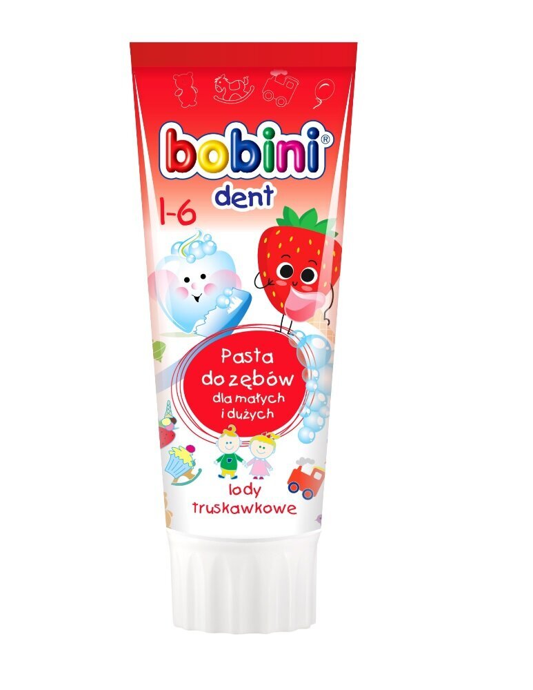 Vaikiška dantų pasta Bobini Dent Strawberry Ice Cream, 75 ml цена и информация | Dantų šepetėliai, pastos | pigu.lt