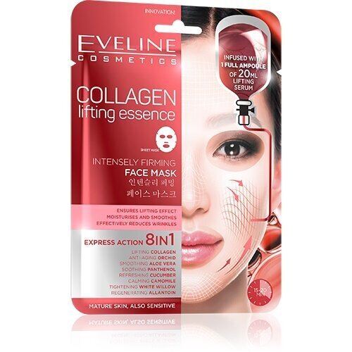 Stangrinamoji veido kaukė Eveline Cosmetics Collagen Lifting Essence 8in1 1 vnt. kaina ir informacija | Veido kaukės, paakių kaukės | pigu.lt