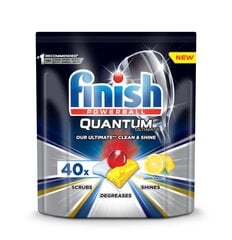 FINISH Quantum Ultimate Lemon tabletės indaplovėms, 40 vnt. kaina ir informacija | Indų plovimo priemonės | pigu.lt