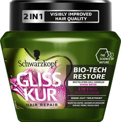 Plaukų kaukė Schwarzkopf GLISS KUR BIO-TECH Restore 300 ml kaina ir informacija | Priemonės plaukų stiprinimui | pigu.lt