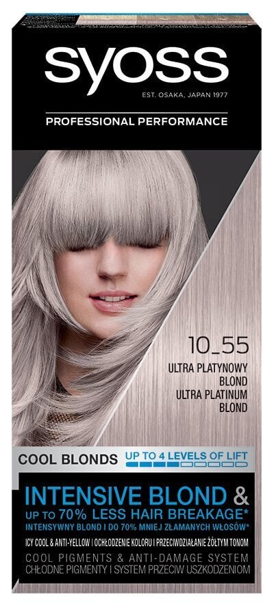 Plaukų dažai SYOSS COLOR 10-55 Ultra platininė blondinė цена и информация | Plaukų dažai | pigu.lt