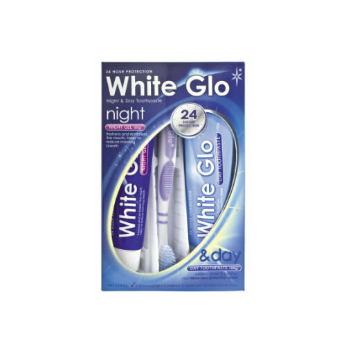 Rinkinys White glo Night and Day: dantų pasta, 65 ml + gelis nakčiai, 65 ml + dantų šepetėlis kaina ir informacija | Dantų šepetėliai, pastos | pigu.lt