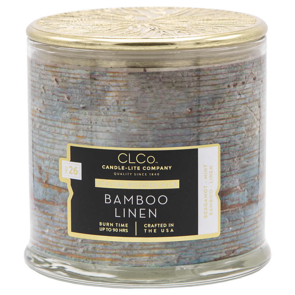 Candle-Lite kvapioji žvakė su dangteliu Bamboo Linen, 396 g цена и информация | Žvakės, Žvakidės | pigu.lt