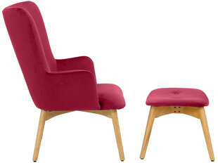 Кресло с подножкой Notio Living Newman, красное цена и информация | Кресла в гостиную | pigu.lt