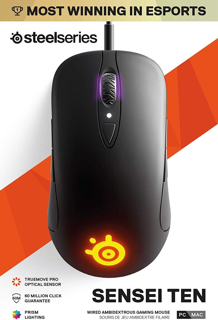 SteelSeries Sensei Ten, juoda kaina ir informacija | Pelės | pigu.lt