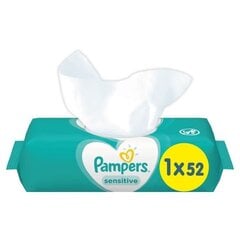 Servetėlės PAMPERS Sensitive, 52 vnt. kaina ir informacija | Drėgnos servetėlės, paklotai | pigu.lt