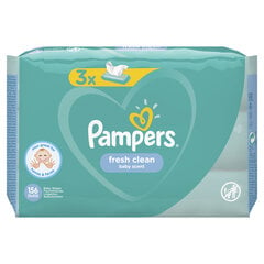 Салфетки влажные Pampers Fresh Clean, 3x52 шт цена и информация | Одноразовые пеленки и влажные салфетки | pigu.lt