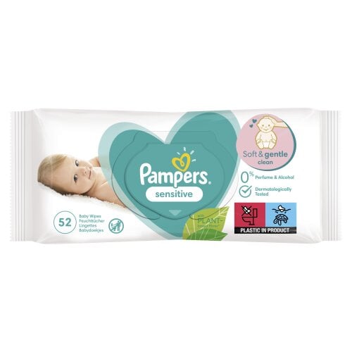 Servetėlės PAMPERS Sensitive, 4x52 vnt. kaina ir informacija | Drėgnos servetėlės, paklotai | pigu.lt