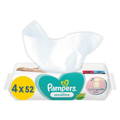 Servetėlės PAMPERS Sensitive, 4x52 vnt. цена и информация | Drėgnos servetėlės, paklotai | pigu.lt