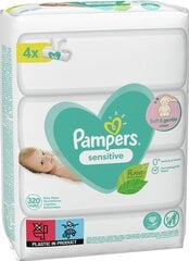 Servetėlės PAMPERS Sensitive, 4x80 vnt. цена и информация | Одноразовые пеленки и влажные салфетки | pigu.lt