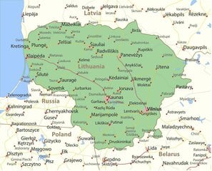 Фото Обои - Карта Литвы цена и информация | Фотообои с инструментом и клеем - Бежевые листья эвкалипта, 400x280 см | pigu.lt