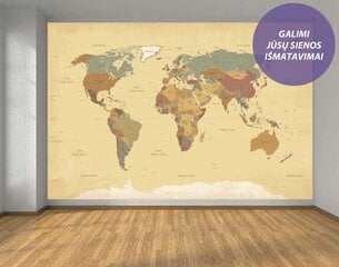 Fototapetai - Pasaulio žemėlapis. Senovinis. kaina ir informacija | Fototapetai | pigu.lt