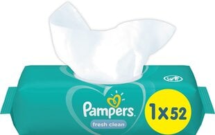 Салфетки PAMPERS Fresh Clean, 52 шт. цена и информация |  Одноразовые пеленки и влажные салфетки | pigu.lt