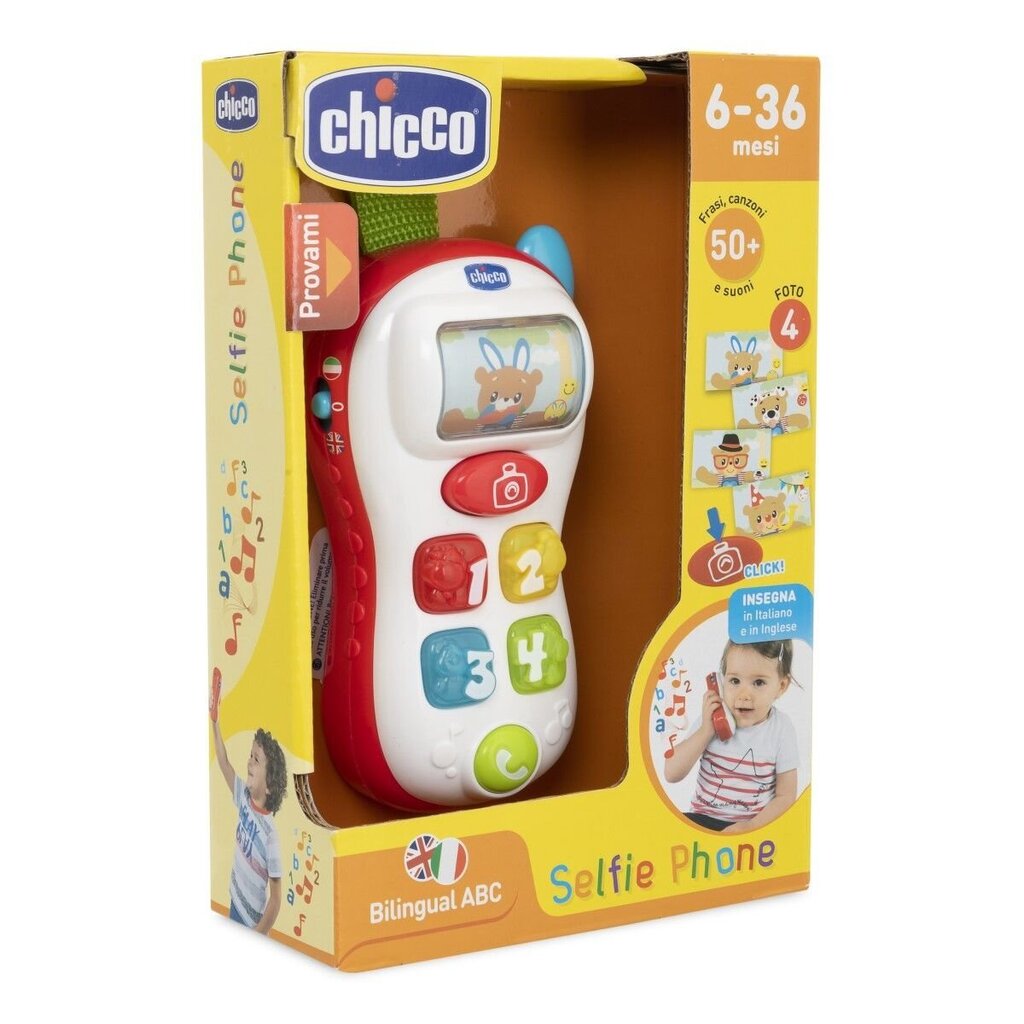 Žaislinis asmenukių mobilus telefonas Chicco estų ir anglų kalbomis kaina ir informacija | Žaislai kūdikiams | pigu.lt