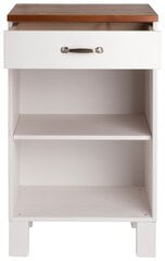 Тумбочка Notio Living Dennis, белая / коричневая цена и информация | Кухонные шкафчики | pigu.lt