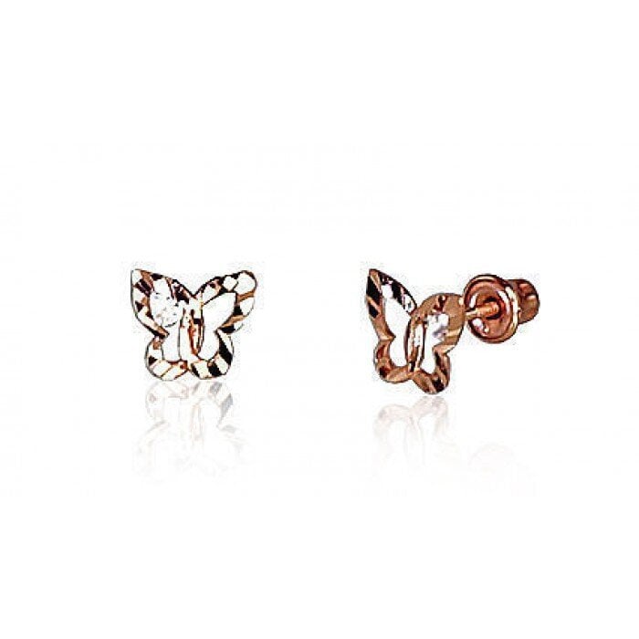 Auksiniai auskarai moterims Diamond Sky "Golden Butterfly" kaina ir informacija | Auskarai | pigu.lt