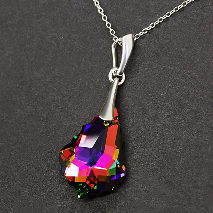 Sidabrinis kaklo papuošalas moterims DiamondSky „Baroque IV (Vitrail Medium)“ su Swarovski kristalais kaina ir informacija | Kaklo papuošalai | pigu.lt