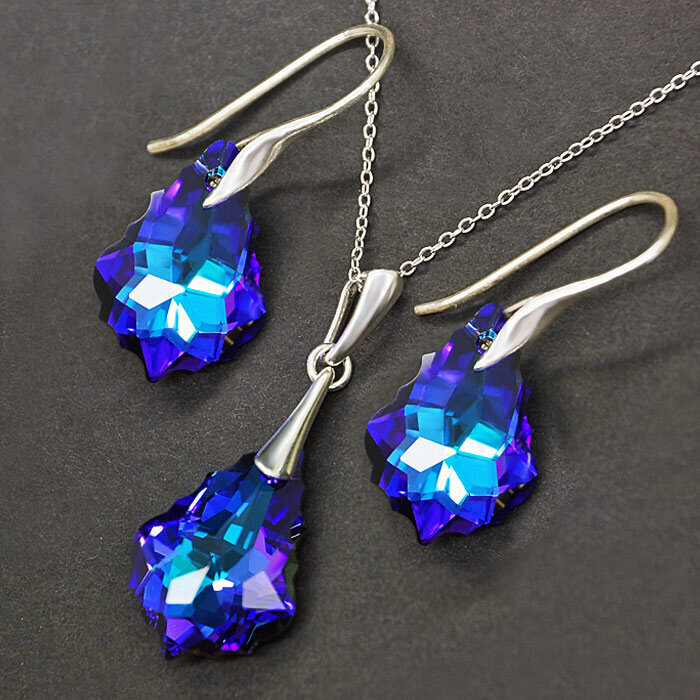 Sidabrinis papuošalų rinkinys moterims DiamondSky „Baroque IV (Heliotrope)“ su Swarovski kristalais kaina ir informacija | Papuošalų rinkiniai | pigu.lt