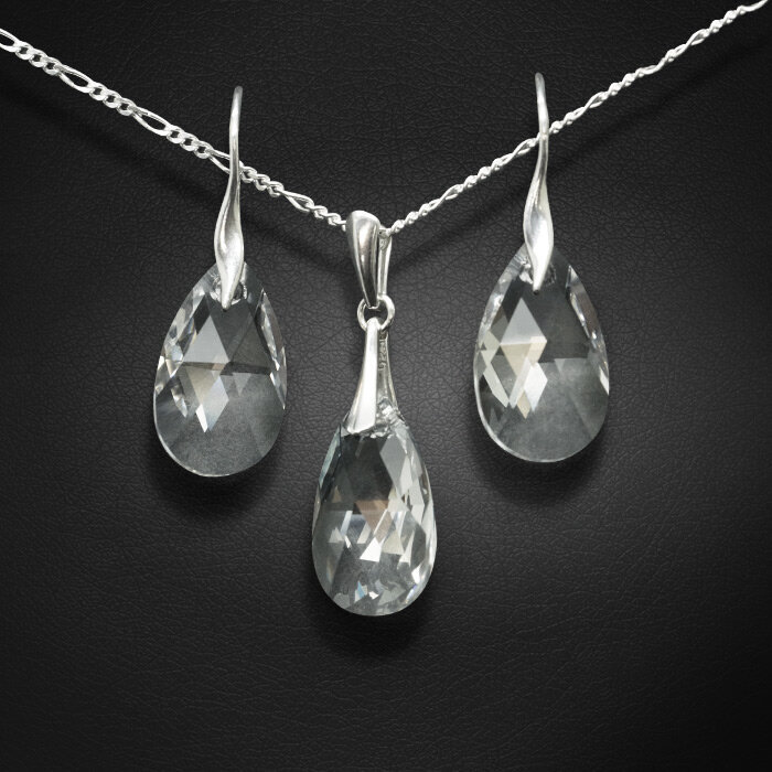 Sidabrinis papuošalų rinkinys moterims DiamondSky „Baroque“ su Swarovski kristalais kaina ir informacija | Papuošalų rinkiniai | pigu.lt