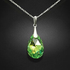 Sidabrinis kaklo papuošalas moterims DiamondSky „Baroque (Peridot AB)“ su Swarovski kristalais kaina ir informacija | Kaklo papuošalai | pigu.lt