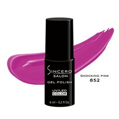 Гель лак для ногтей Sincero Salon, 6 мл, SHOCKING PINK, 852 цена и информация | Лаки, укрепители для ногтей | pigu.lt