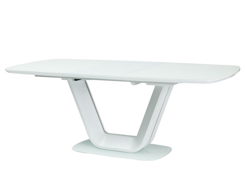 Išskleidžiamas stalas Signal Meble Armani, baltas kaina ir informacija | Virtuvės ir valgomojo stalai, staliukai | pigu.lt