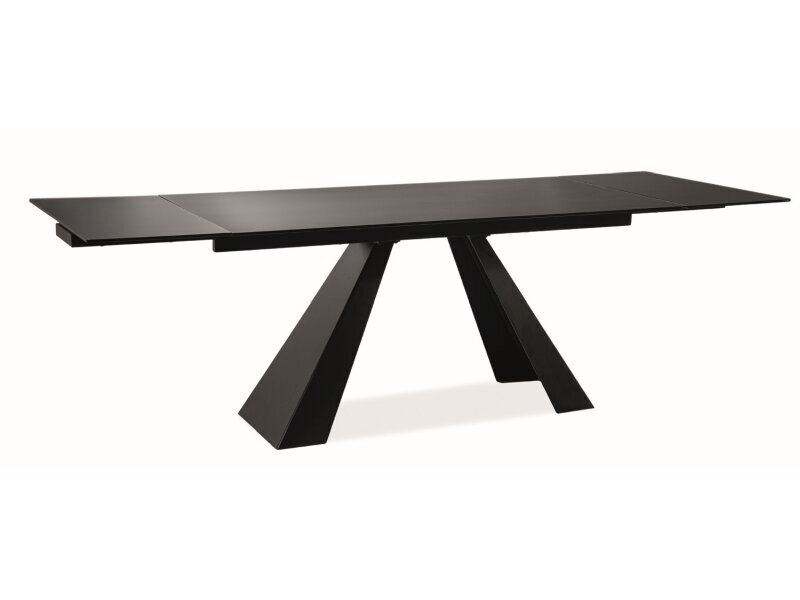 Išskleidžiamas stalas Signal Meble Salvador, juodas kaina ir informacija | Virtuvės ir valgomojo stalai, staliukai | pigu.lt