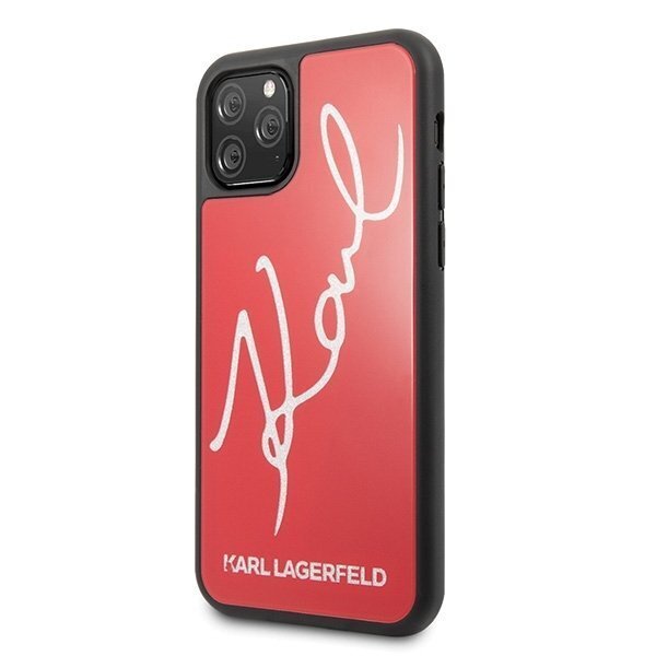 Telefono dėklas Karl Lagerfeld KLHCN58DLKSRE iPhone 11 Pro red hard case Signature Glitter цена и информация | Telefono dėklai | pigu.lt