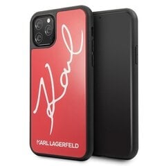 Чехол для телефона Karl Lagerfeld KLHCN58DLKSRE iPhone 11 Pro red hard case Signature Glitter цена и информация | Чехлы для телефонов | pigu.lt