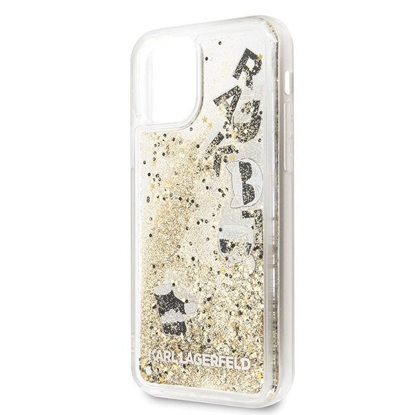 Telefono dėklas Karl Lagerfeld KLHCN58ROGO iPhone 11 Pro black & gold hard case Glitter цена и информация | Telefono dėklai | pigu.lt