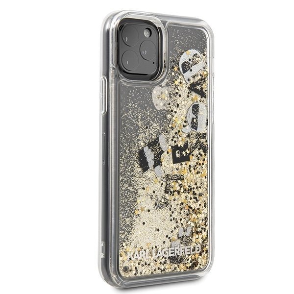 Telefono dėklas Karl Lagerfeld KLHCN58ROGO iPhone 11 Pro black & gold hard case Glitter цена и информация | Telefono dėklai | pigu.lt