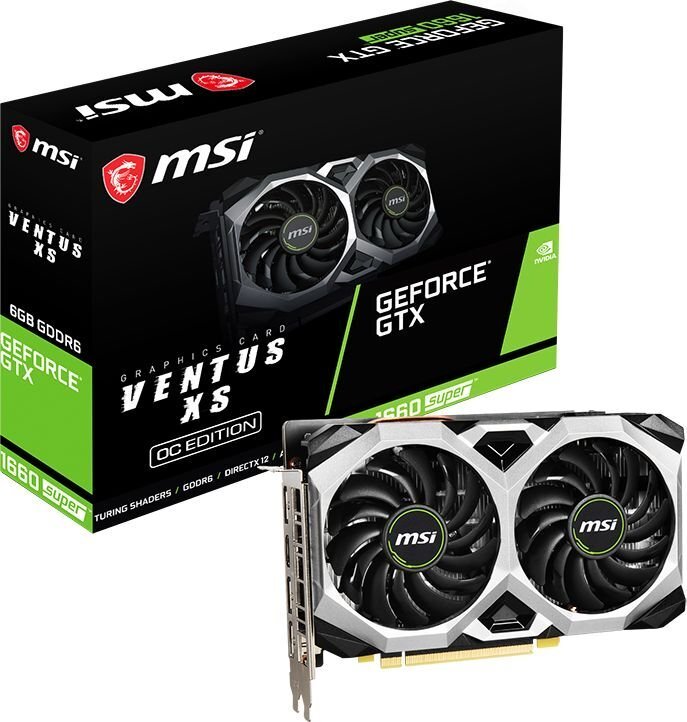 MSI GTX 1660 SUPER VENTUS XS OC цена и информация | Vaizdo plokštės (GPU) | pigu.lt