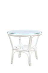 Плетеный столик NORE Bahama, белый цена и информация | Садовые столы, столики | pigu.lt