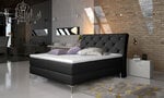 Кровать NORE Adel, 160х200 см, черная искусственная кожа