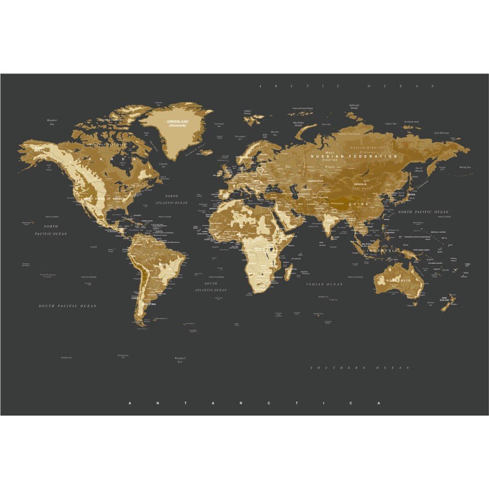 Fototapetai Auksinis pasaulio žemėlapis цена и информация | Fototapetai | pigu.lt