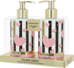 Rinkinys kūnui Vivian Grey Love Bomb: kreminis muilas 250 ml + losjonas rankoms 250 ml kaina ir informacija | Muilai | pigu.lt