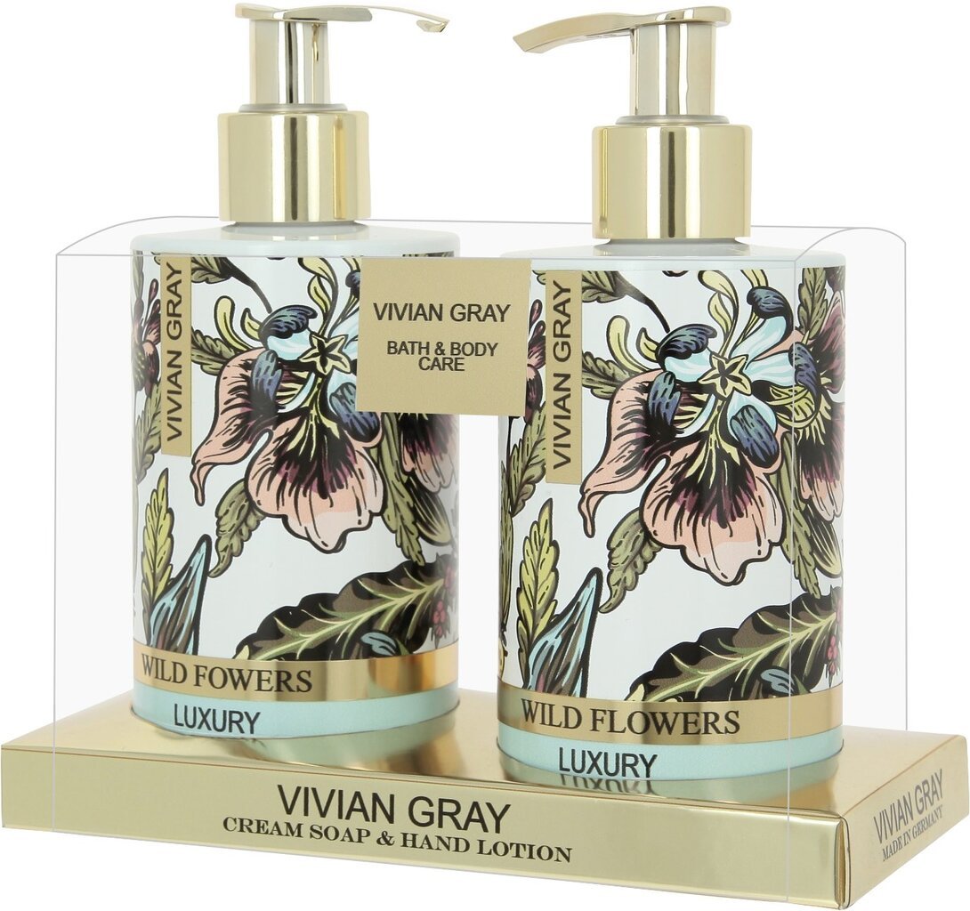 Rinkinys kūnui Vivian Grey White Flowers: kreminis muilas 250 ml + losjonas rankoms 250 ml kaina ir informacija | Muilai | pigu.lt